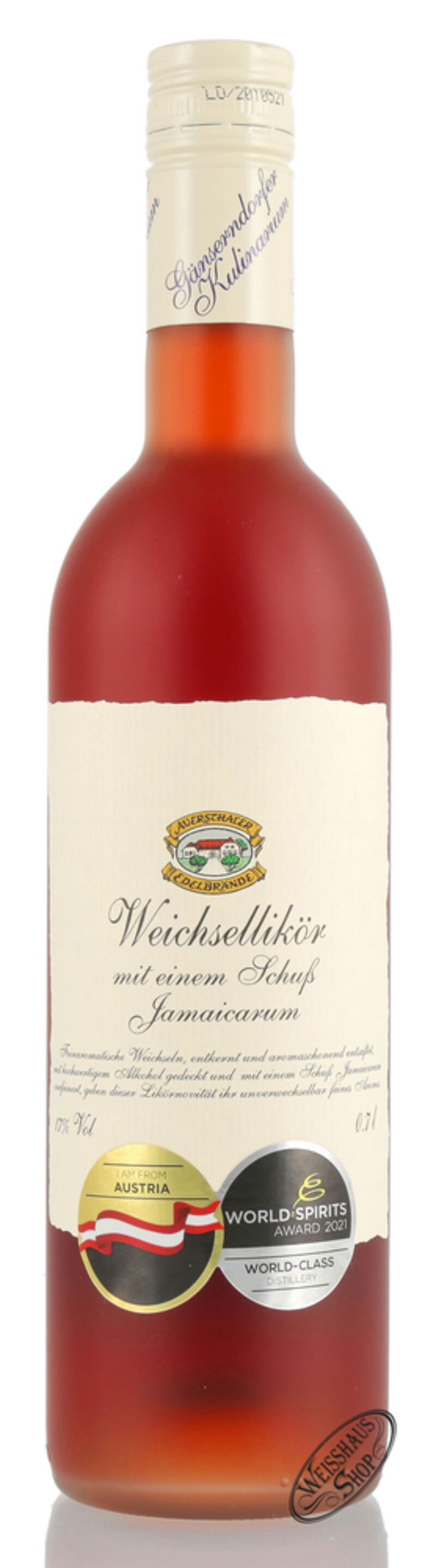Auersthaler Weichsel Likör mit Jamaicarum 17% vol. 0,70l Auersthaler Weichsel Likör mit Jamaicarum 17% vol. 0,70l