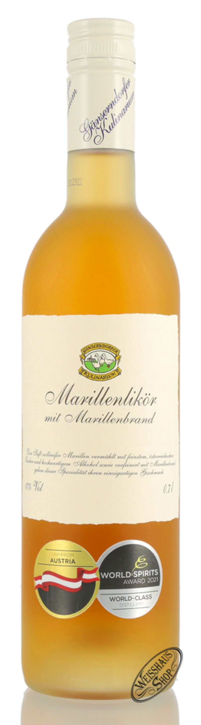 Auersthaler Marillenlikör mit Marillenbrand 17% vol. 0,70l