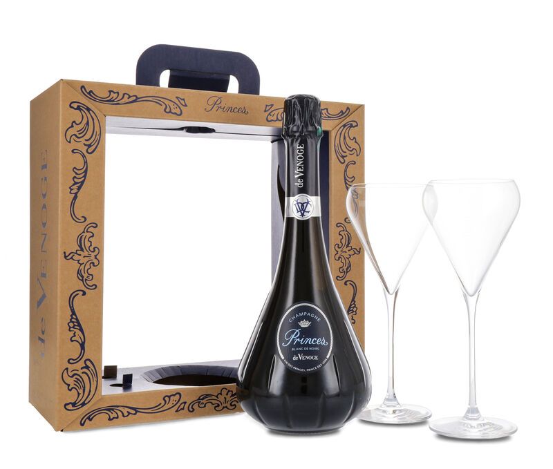 De Venoge Princes Champagner Blanc de Noirs 12% vol. 0,75l Geschenk-Set