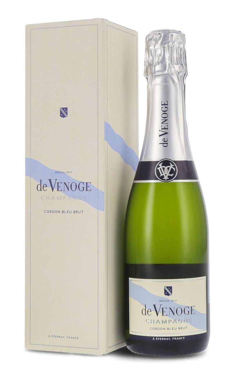 De Venoge Champagner Cordon Bleu Brut 12% vol. 0,375l Geschenkkarton