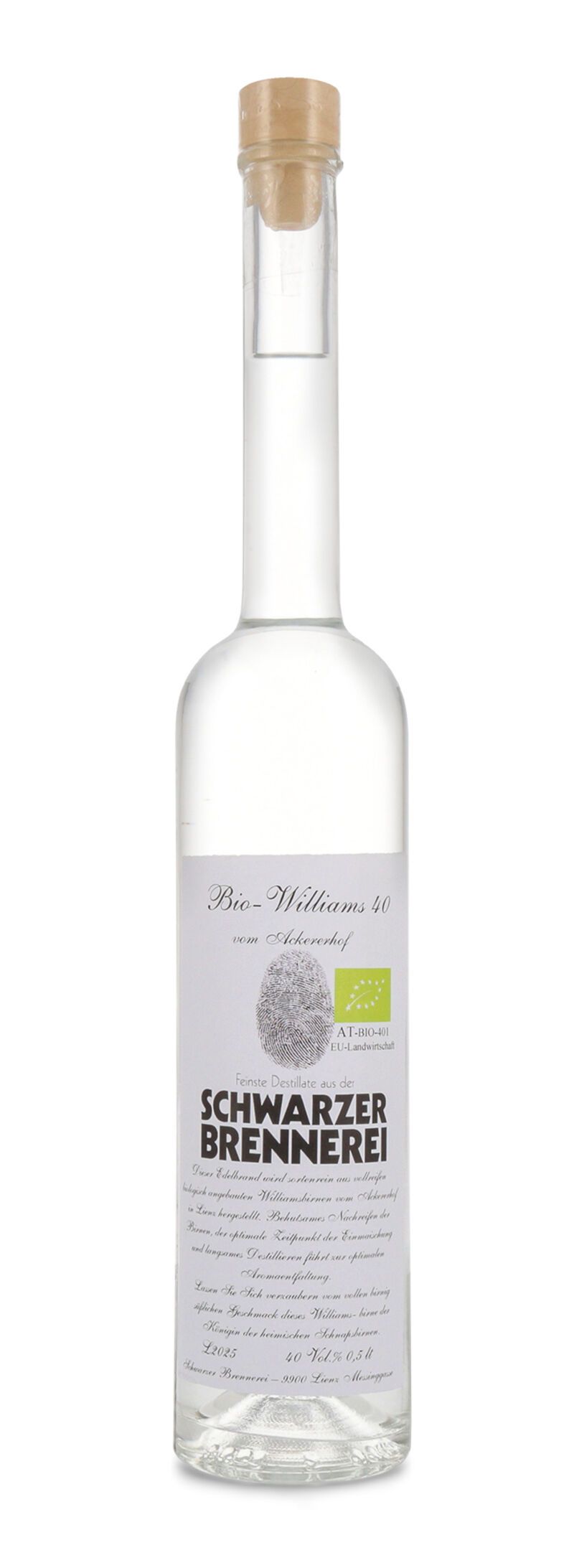 Schwarzer Bio Williamsbirne 40% vol. 0,50l