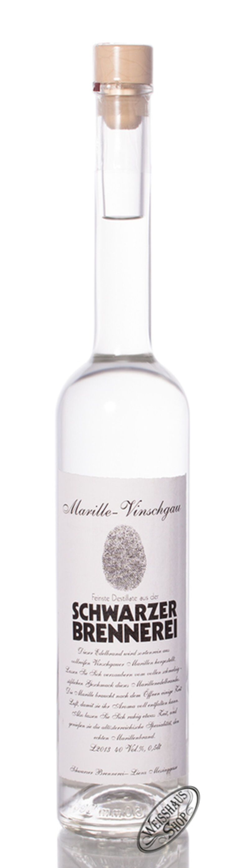 Schwarzer Marille Vinschgau Edelbrand 40% vol. 0,50l