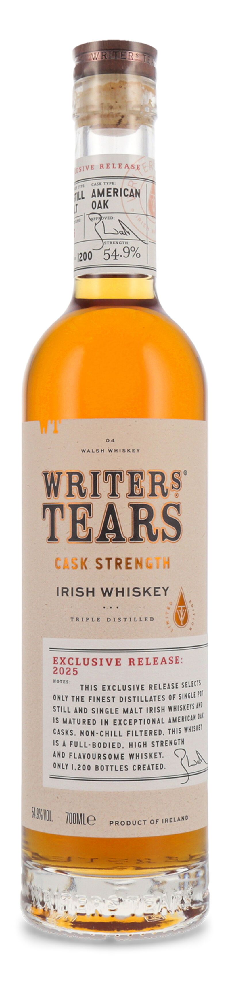 Writer's Tears Rare Cask Strength 2025 Irish Whiskey 54,9% vol. 0,70l