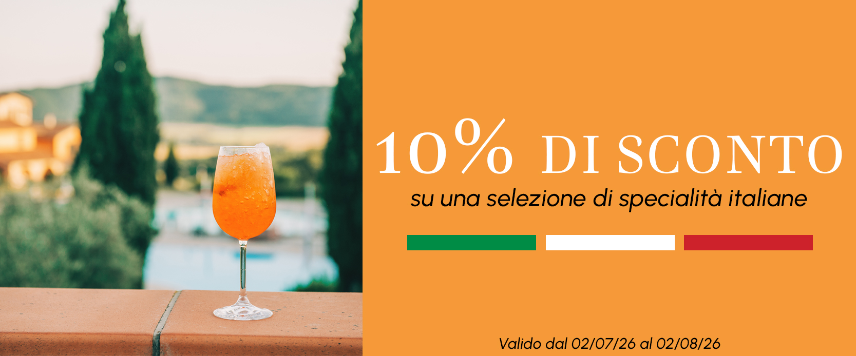 10% di sconto su una selezione di specialitá italiane