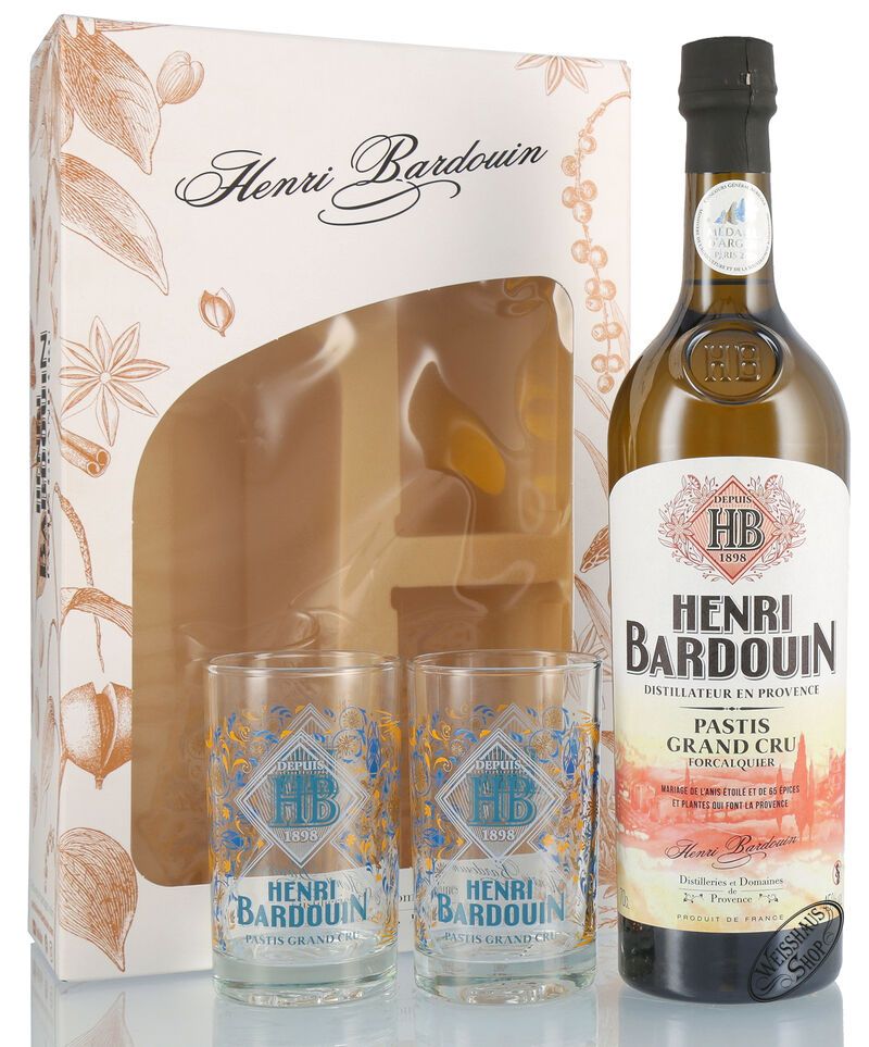 Henri Bardouin Pastis Geschenk-Set 45% vol. 0,70l Henri Bardouin Pastis Geschenk-Set 45% vol. 0,70l