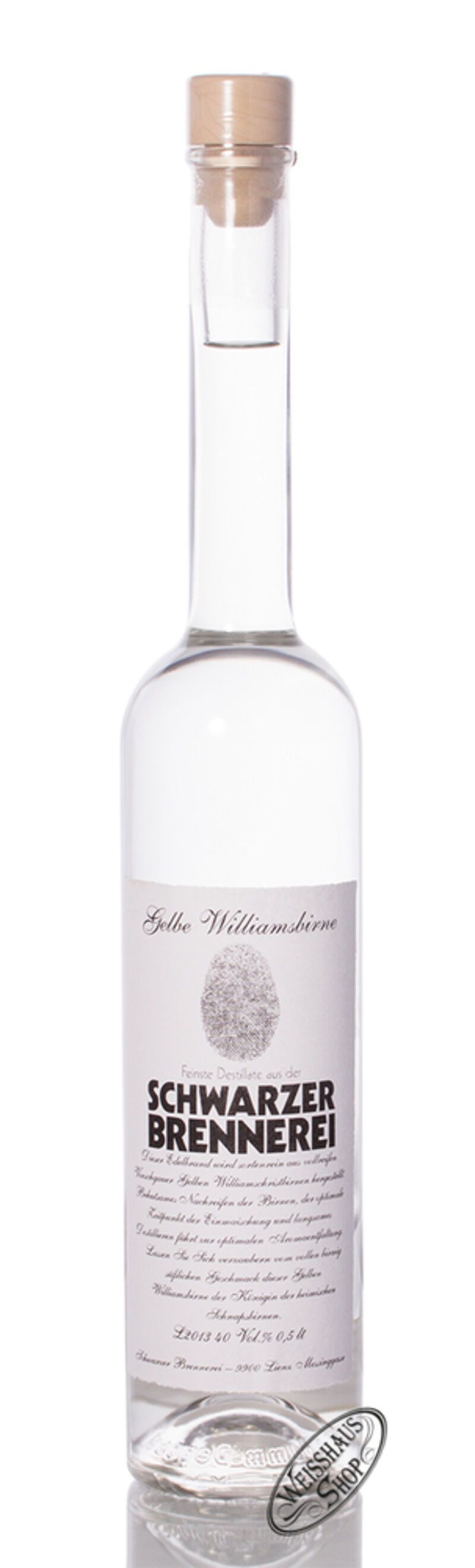 Schwarzer Gelbe Williamsbirne Edelbrand 40% vol. 0,50l