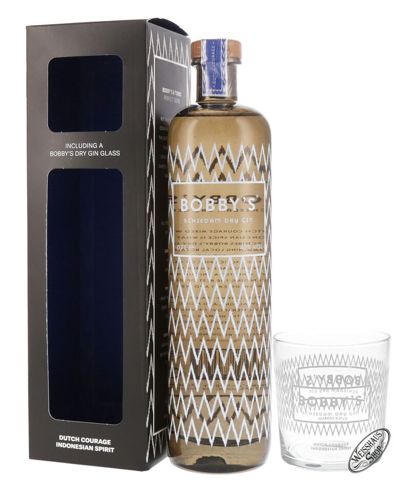 Bobby's Schiedam Dry Gin Geschenk-Set 42% vol. 0,70l