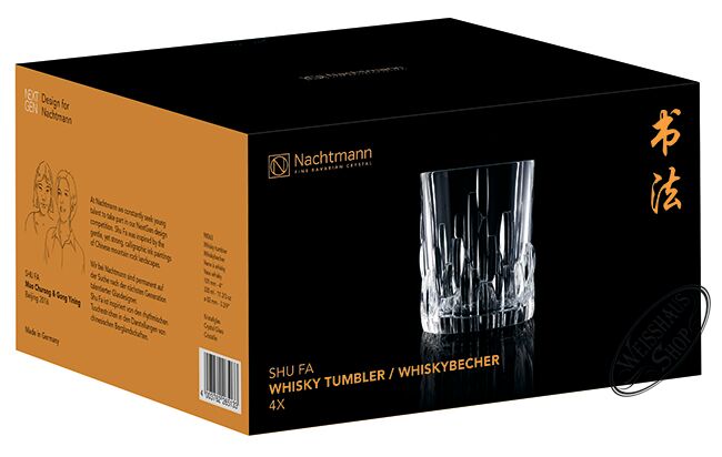 Nachtmann Set 4 Bicchieri Da Whisky Square 345 Ml: Cristallo Trasparente Made In EU, Eleganti E Infrangibili